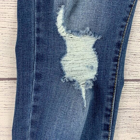 JUST BLACK Jeans sz 27 Skinny Ankle Medium Wash Raw Hem Stretchy Inseam 24.5" - Picture 4 of 12